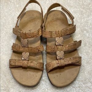 Vionic The Amber Cork Womens Tan Adjustable Straps, Podiatrist recommended Sz 6W